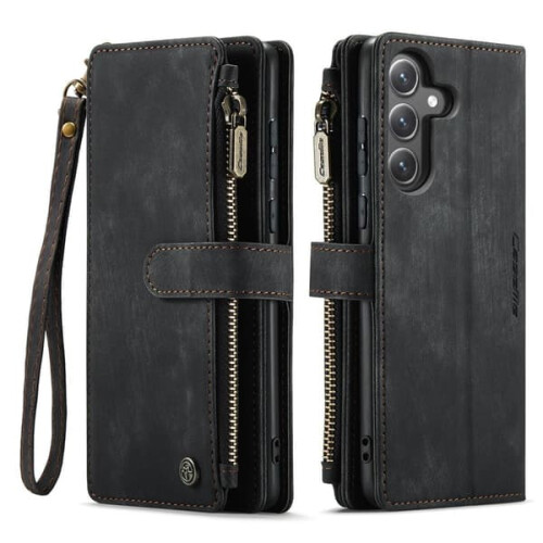 Samsung Galaxy S24 Plus luxury zipper wallet case red 2