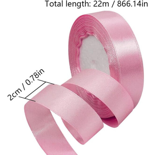 Satin Ribbon Pink 2cm x 22m 1