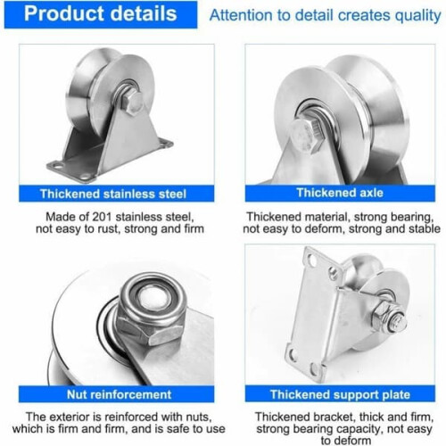 Stainless Steel Lifting Blocks with Single V-Discs (4 pcs) 1