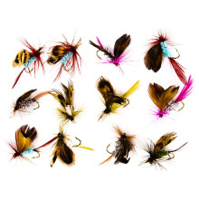 Przynęty Dragonfly Fly Fishing Lures Wet Dry Topwater 12 partii