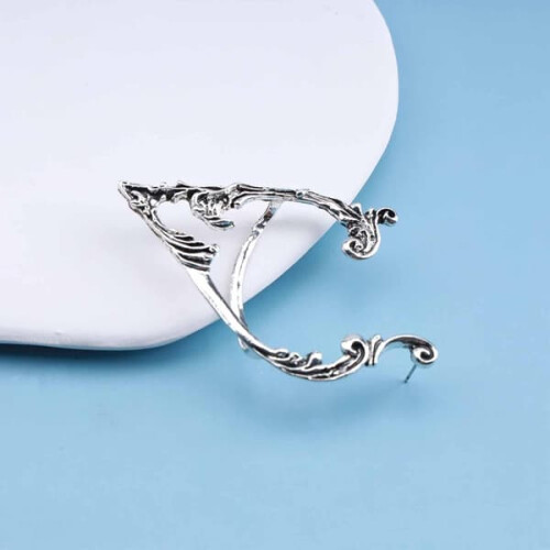 Gothic Elven Ear Cuff Earrings Silver 1 Pair 2