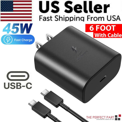 Ładowarka ścienna USB-C 45 W z 6-stopowym kablem do Samsunga Galaxy