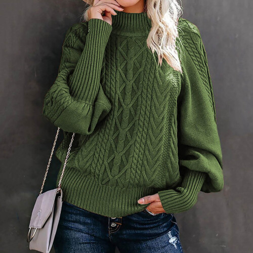 Damen-Strickpullover Herbst Winter Grau Rundhalspullover 1