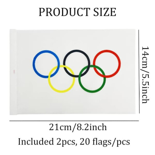 Olympic flag decoration 14x21 cm 20 flags 1