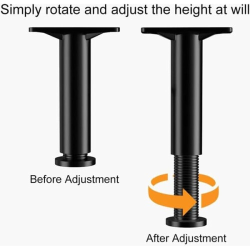 Adjustable Bed Legs Black 22-42 cm 2-Pack 2