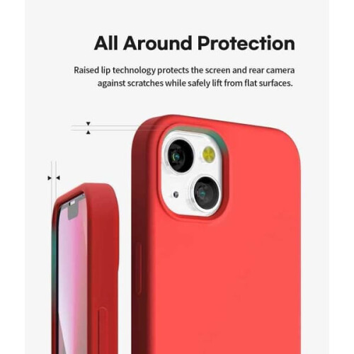 Red rubberized shockproof case for iPhone 13 Mini 1