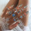 Boho silver rings with blue rhinestones heart elephant 13 3