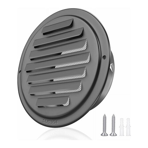 Grelha de ventilação de aço inoxidável com venezianas de 4 polegadas