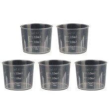 Juego de vasos medidores graduados de plástico transparentes (5 piezas)