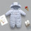 Baby snowsuit romper with zipper, long sleeve, 0-3 months 1