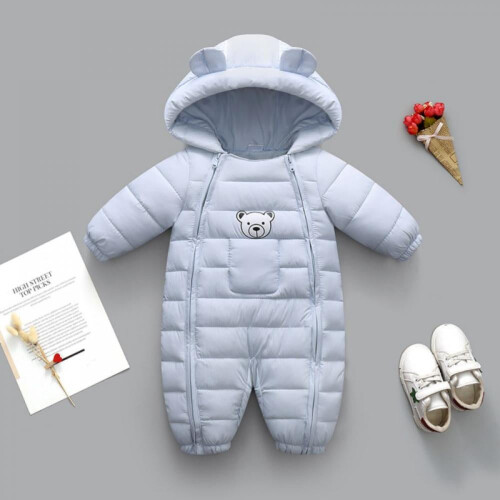 Baby snowsuit romper with zipper, long sleeve, 0-3 months