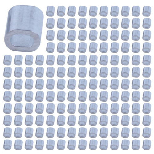 2000 St 1 mm Ståltråd Aluminiumhylsor Ärmar Silverton