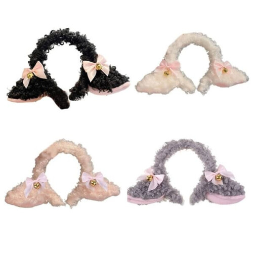 Sheep Ears Headband Pink Bowknot Hoop 2