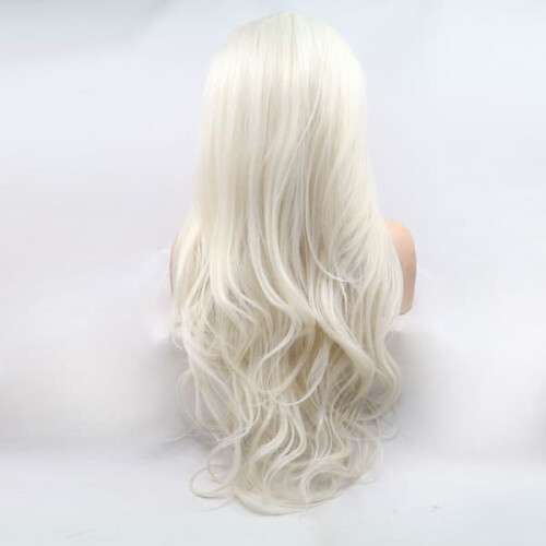White human hair wig curly long 120g 1