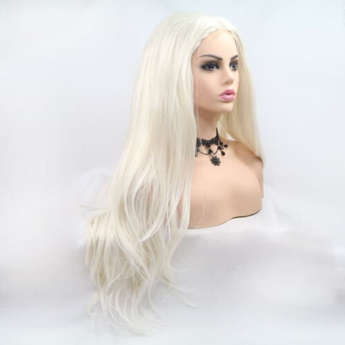 White human hair wig curly long 120g 2