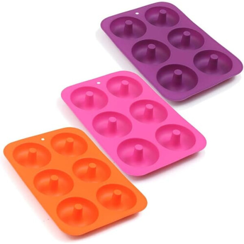 Silicone Donut Pan 6-Cavity 3-Piece Food-Grade 1