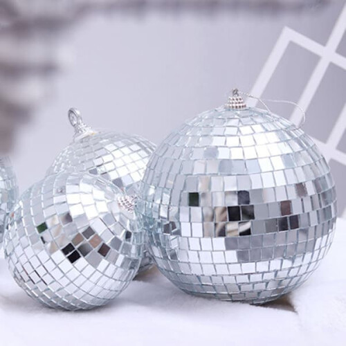 Silver Mirror Disco Ball 3cm 2
