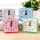 Square digital alarm clock transparent case blue 3