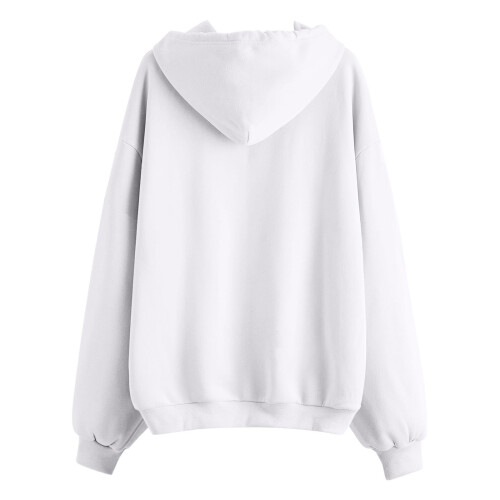 Lässiger, einfarbiger Damen-Kapuzenpullover mit Reißverschluss und 2