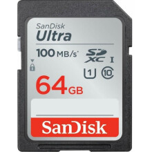 SD Geheugenkaart - SanDisk - Ultra 64Go - 90Mo/s - Klasse 10 - UHS-I SDXC