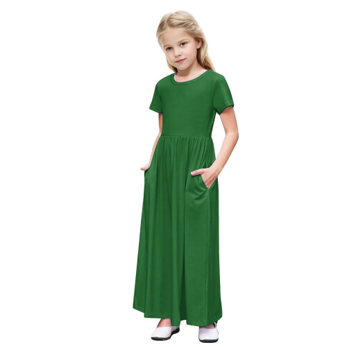 Mädchen Sommerkleid, lässig, einfarbig, A-Linie, Größe 10-12 1