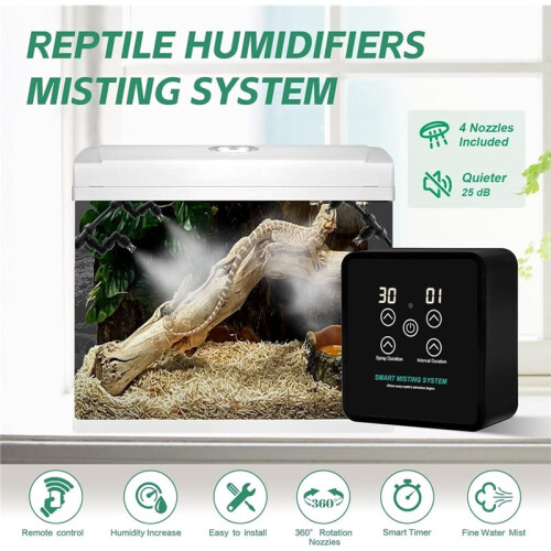 1set Automatic Reptile Humidifier with Timer, Suitable for System of Chameleon, Snake, Frog, Turtle and Lizard 2