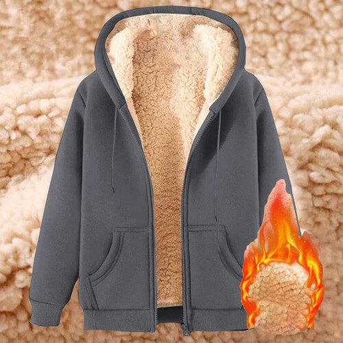 Women's Winter Hoodie Thick Warm Oversized Zip-Up 1