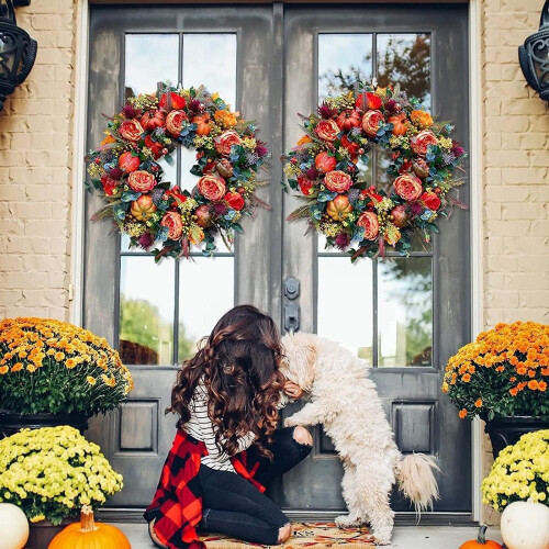 Autumn Wreath for Front Door 18 Inch 1