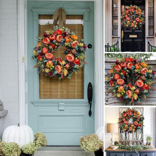 Autumn Wreath for Front Door 18 Inch 2
