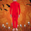 Tuta intera unisex per Halloween, rossa, a maniche lunghe e collo alto. 2