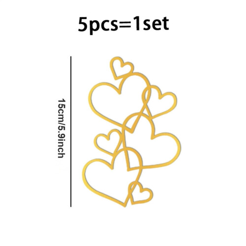 Gouden hartvormige acryl taarttopper (1 stuk) 2