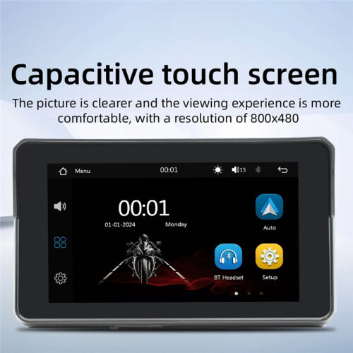 Motorcycle 5Inch Navigation Screen  Portable Waterproof Screen Wireless Carplay Android Auto MP5 Player 1
