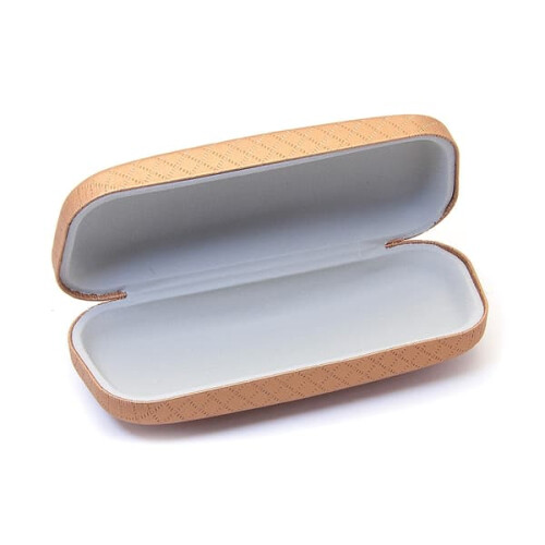 Hardshell Glasses Case Faux Leather Copper 1