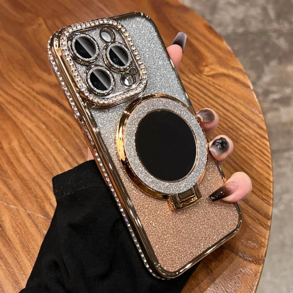 Glitter Diamond Makeup Mirror Phone Case For Iphone Purple 9130661330138