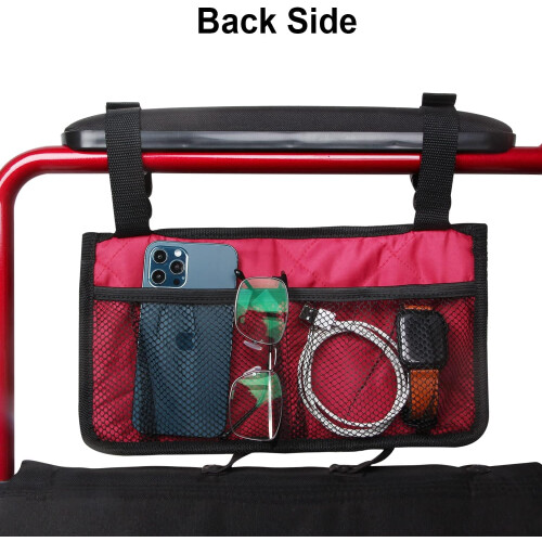 Wheelchair Side Bag with Cup Holder and Reflective Strip 2