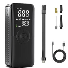 Pompe à Air Rechargeable, Gonfleur de Pneus Portable, Compresseur Numérique Sans Fil, Gonfleur de Pneus de Voiture, Moto, Vélo, Ballons