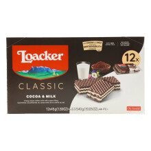 Classic cocoa and milk wafers with crème filling, 45g,