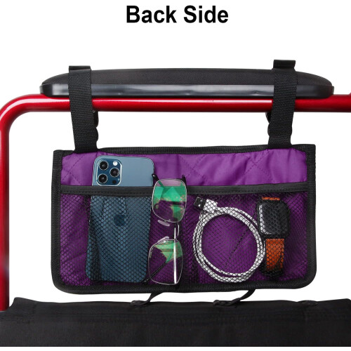 Wheelchair Side Storage Bag with Cup Holder for Power 2