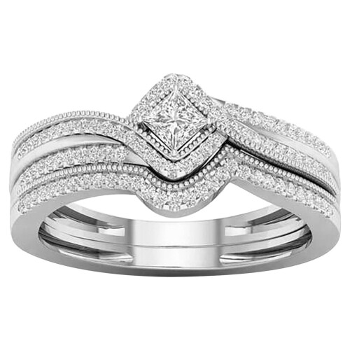 Bague double rangée de pierres précieuses pour femme