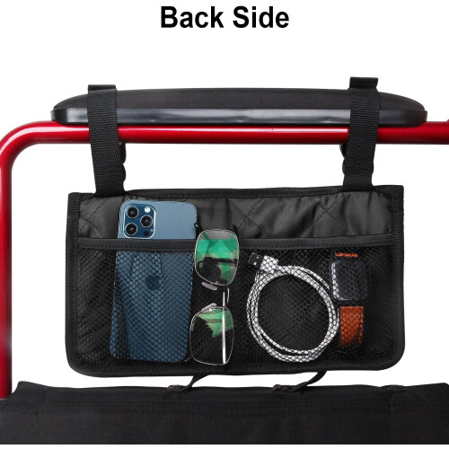 Wheelchair Side Storage Bag with Cup Holder for Power 2