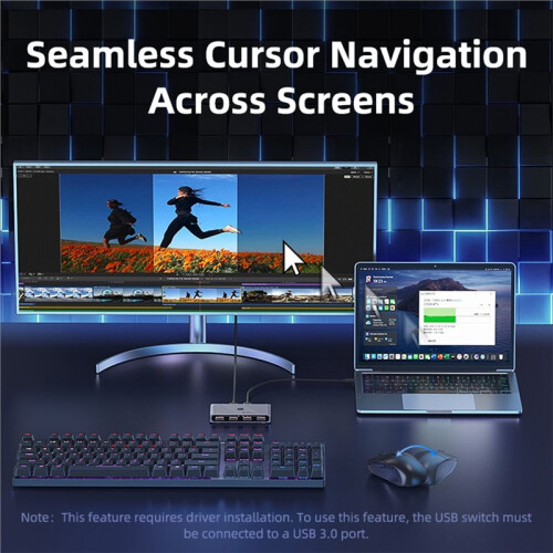 USB 3.0  2 Computer Sharing 4 USB Devices, One-Button Switcher for Keyboard Mouse Printer Scanner USB A 3.2 2