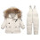 Toddler Winter Down Jacket and Pants Set Beige 4-5 Years 1