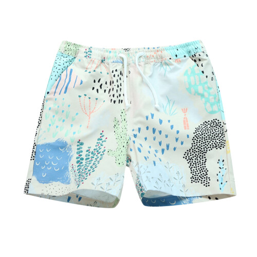 Boys swim trunks summer print 1 piece