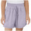 Mädchen-Leinenshorts, lila, elastischer Bund mit Schleifentaschen 1