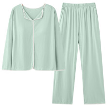 Damen-Pyjama-Set, lässiges Langarmshirt und Hose, Grün
