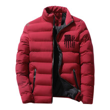 Winddichte outdoorjas voor heren, effen wijnrood, kleur XXL