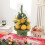 Mini gold Christmas tree 8.6 inches with bow 5