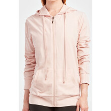 Women's cotton blend lightweight long sleeve zip hoodie
