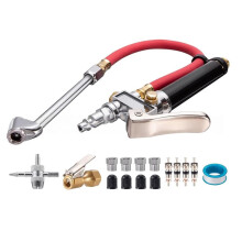 Zware Bandenpomp met Bajonetaansluiting, Luchtnippel, 0-200 PSI Manometer en 16-Delige Accessoireset voor Luchtcompressor
