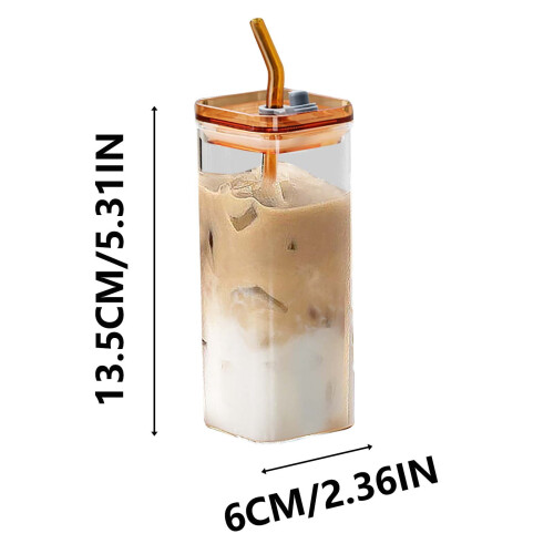 Elainilye Glas-Kaffeebecher 350 ml Milchtee-Tasse 2